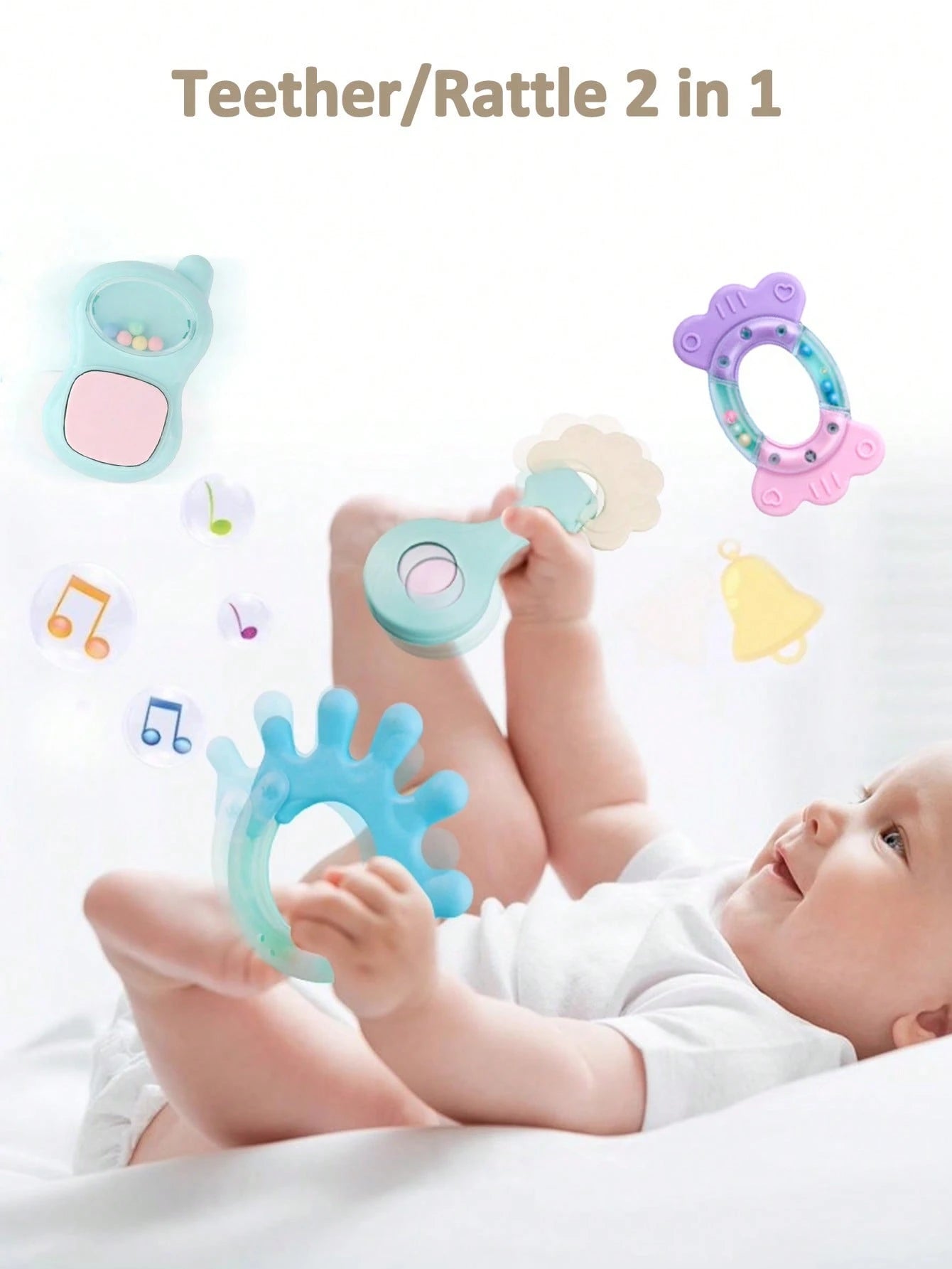 14pcs Baby Rattle Soothing Toy Set, Including Grasp, Rattle, Teether Sensory Toys, Easy To Grip, Suitable For Newborns, Promote Early Sensory Development, With Storage Box, Ideal For Newborn Baby Boys