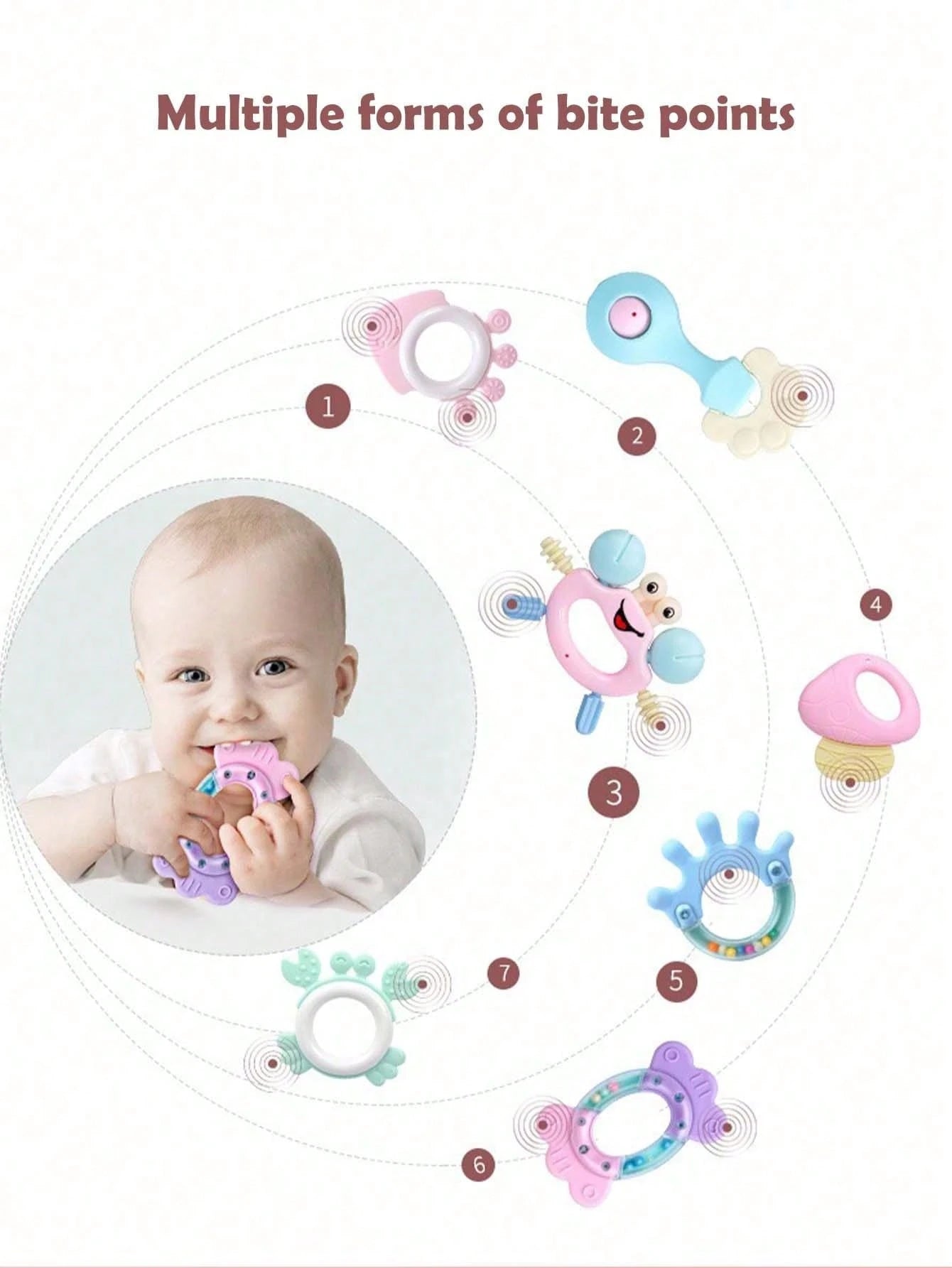 14pcs Baby Rattle Soothing Toy Set, Including Grasp, Rattle, Teether Sensory Toys, Easy To Grip, Suitable For Newborns, Promote Early Sensory Development, With Storage Box, Ideal For Newborn Baby Boys