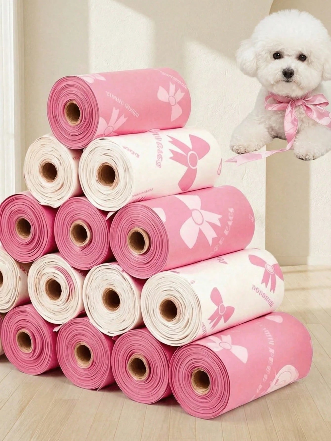 15/60/120pcs Thickened Pet Waste Bags, Pet Cleaning, Leak-Proof PE Trash Bags, Unique Pattern, Beautiful Colors For Dogs And Cats, Multi-Purpose Cleaning Bags, Holiday Gift And Christmas Surprise