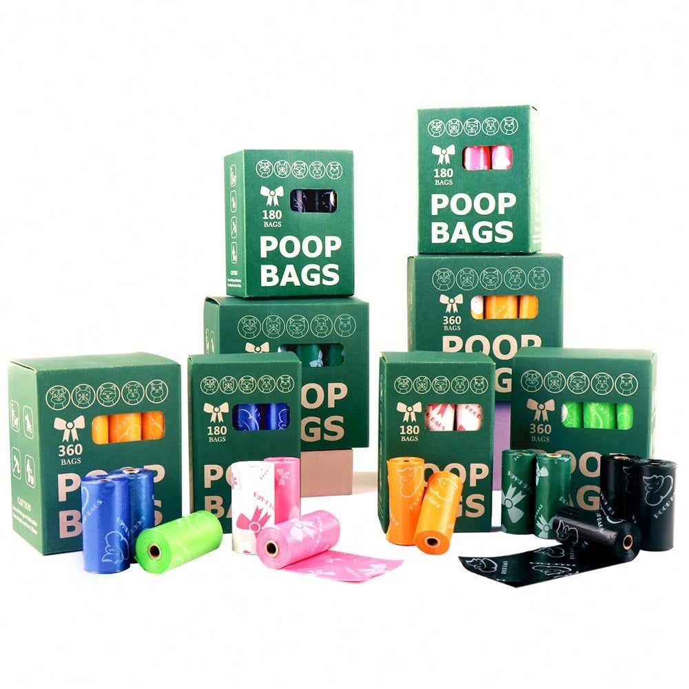 15/60/120pcs Thickened Pet Waste Bags, Pet Cleaning, Leak-Proof PE Trash Bags, Unique Pattern, Beautiful Colors For Dogs And Cats, Multi-Purpose Cleaning Bags, Holiday Gift And Christmas Surprise
