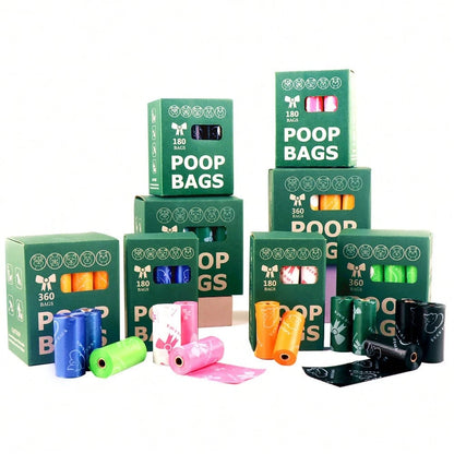 15/60/120pcs Thickened Pet Waste Bags, Pet Cleaning, Leak-Proof PE Trash Bags, Unique Pattern, Beautiful Colors For Dogs And Cats, Multi-Purpose Cleaning Bags, Holiday Gift And Christmas Surprise