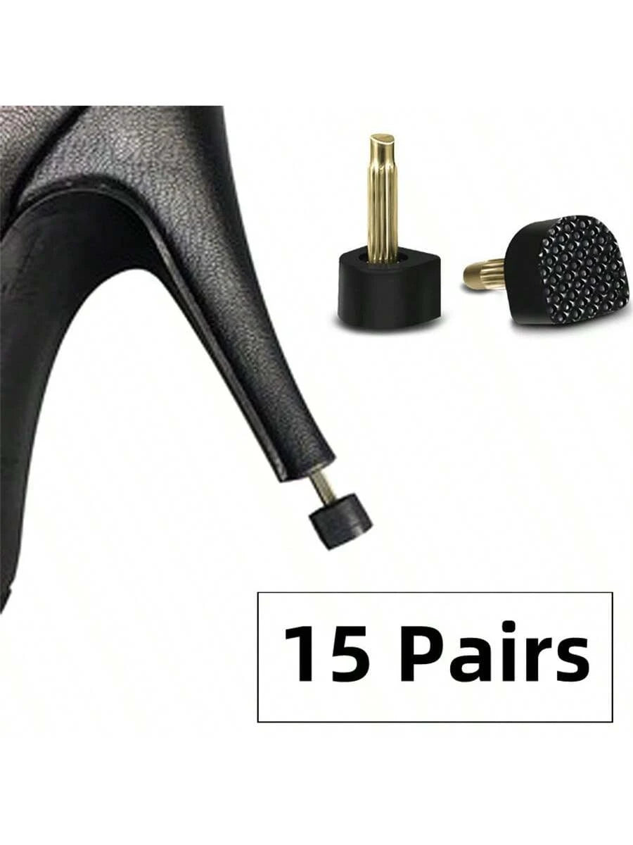 15 Pairs Women's Shoe Heel Repair Patches, Including Heel Taps, Heel Protectors, Wedding Shoe Heel Care Set, Protective Covers, Heel Caps, Suitable For Women's Sandals, Women's Pumps, White High Heels