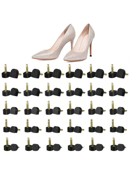 15 Pairs Women's Shoe Heel Repair Patches, Including Heel Taps, Heel Protectors, Wedding Shoe Heel Care Set, Protective Covers, Heel Caps, Suitable For Women's Sandals, Women's Pumps, White High Heels