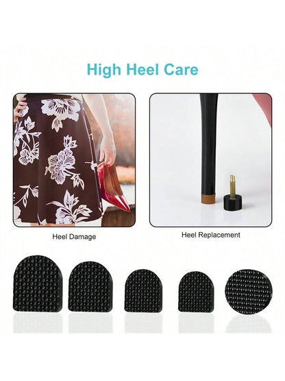 15 Pairs Women's Shoe Heel Repair Patches, Including Heel Taps, Heel Protectors, Wedding Shoe Heel Care Set, Protective Covers, Heel Caps, Suitable For Women's Sandals, Women's Pumps, White High Heels