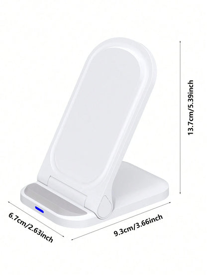 15w Foldable Stand 2 In 1 Wireless Charger Compatible With Qi Enabled Smartphones Compatible With IPhone 8/X/11/12/13/14/15 Series Wireless Charging Devices Suitable For Office, Dorm, And Home Nan