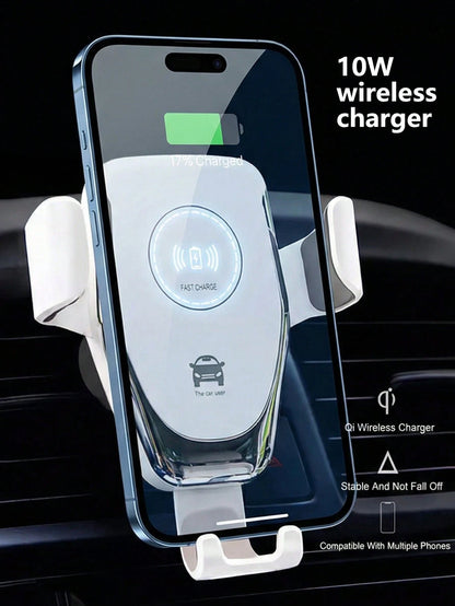 15W Gravity Sensing Wireless Car Charger, Compatible With Apple, Android QI Standard Phones With Wireless Charging Function, IPhone8/X/11/12/13/14/15/16/17 Series Wireless Charger
