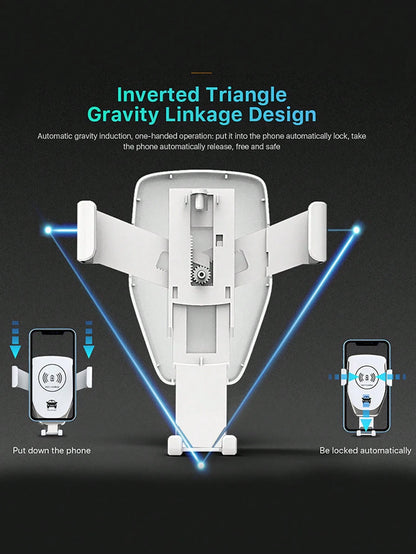 15W Gravity Sensing Wireless Car Charger, Compatible With Apple, Android QI Standard Phones With Wireless Charging Function, IPhone8/X/11/12/13/14/15/16/17 Series Wireless Charger