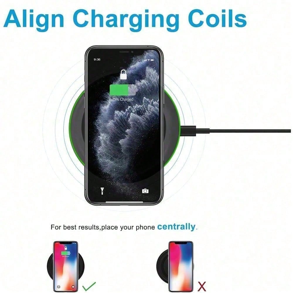 15W Max Wireless Charger, Fast Wireless Charging Pad Compatible With IPhone 16/15/14/13/12/SE/11/11 Pro/XS Max/XR/X/8 And Galaxy S23/S22/Note