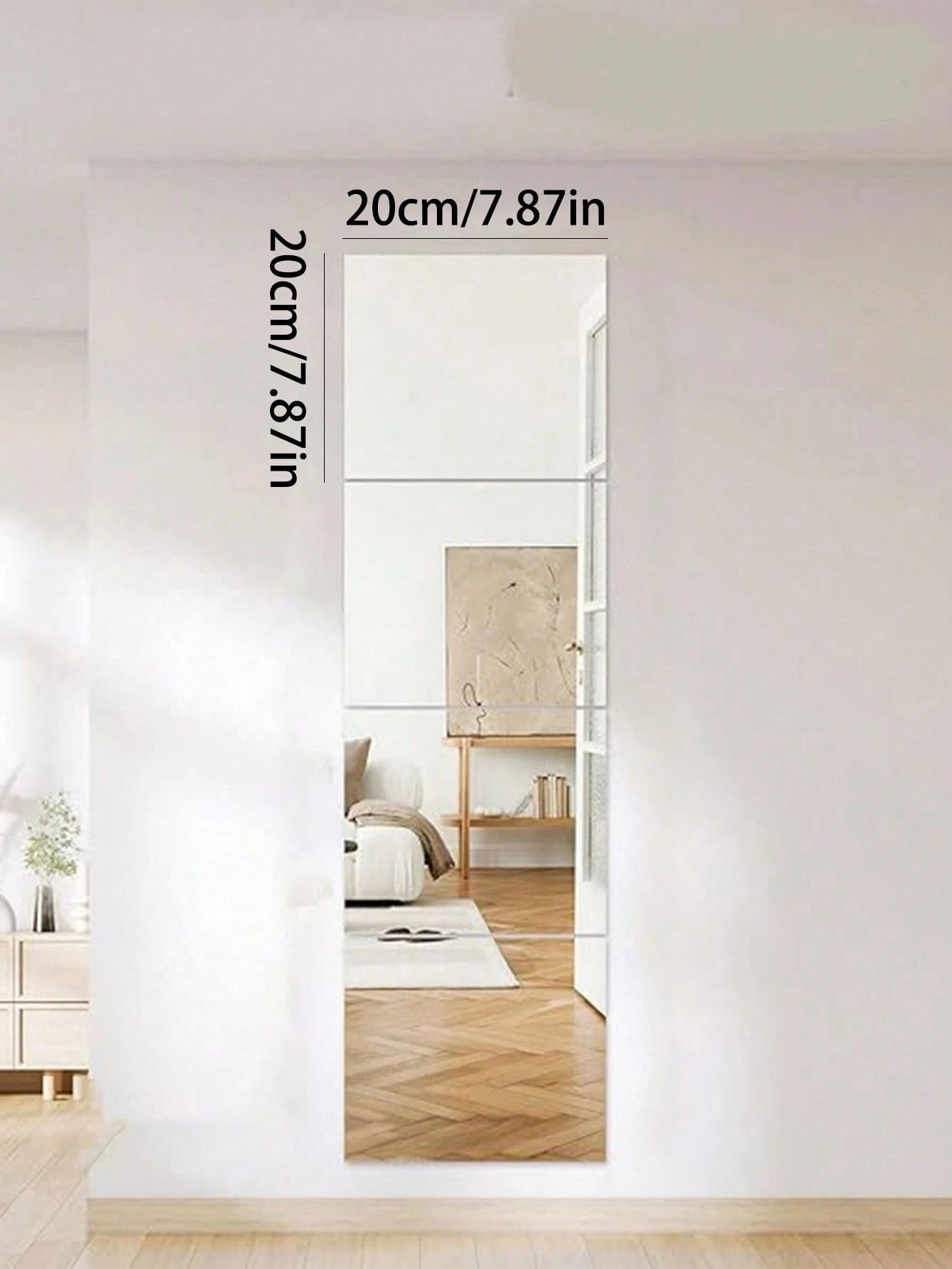 16pcs Acrylic Mirror Stickers (Non-Glass), Frameless Design, Suitable For Bedroom. Size: 20 X 20cm. Applicable For Home Gym, Home Decor And Bathroom Vanity Decor. Removable Mirror Wall Stickers, Suita