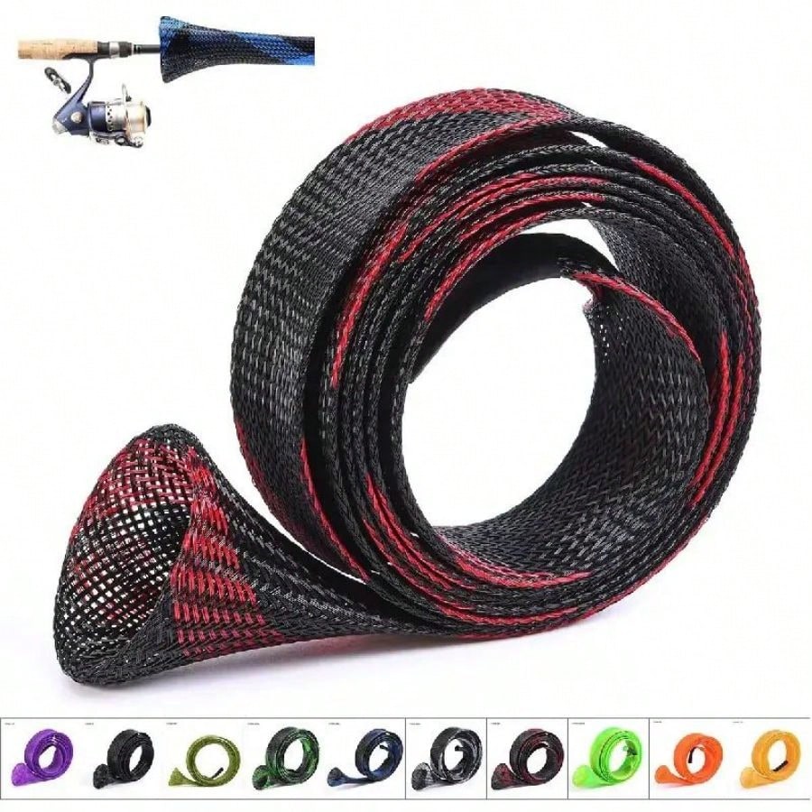 170cm 35mm/67in 1.4in Fishing Rod Sleeve, Reusable Woven Mesh Telescopic Fishing Rod Protective Cover, Fishing Tool Accessory