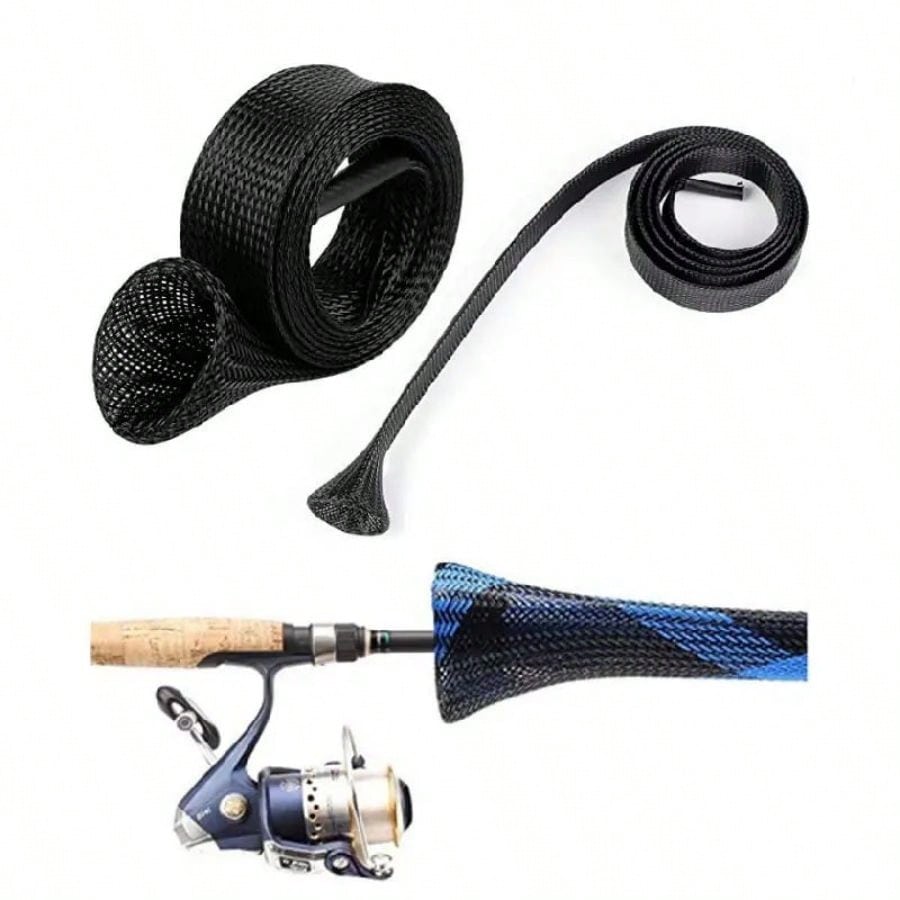 170cm 35mm/67in 1.4in Fishing Rod Sleeve, Reusable Woven Mesh Telescopic Fishing Rod Protective Cover, Fishing Tool Accessory