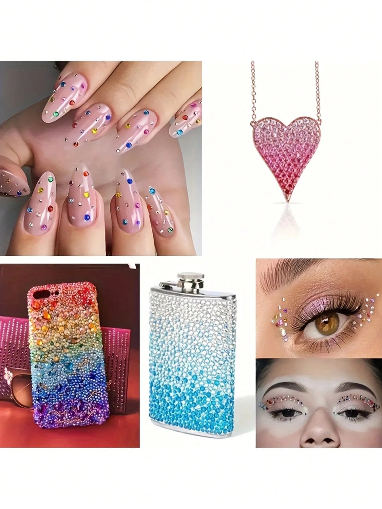 1800pcs/2sheets Rainbow Rhinestone Eye Stickers, DIY Colorful Eye Jewelry Accessories, Suitable For Music Festival, Stage Performance, Face Jewelry And Makeup,Concert Look,Face Gems