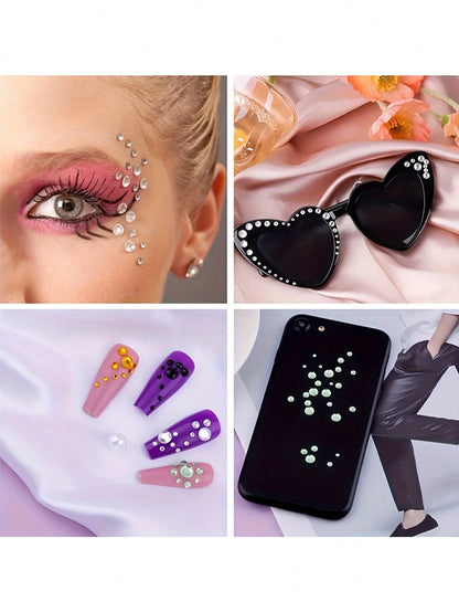1800pcs/2sheets Rainbow Rhinestone Eye Stickers, DIY Colorful Eye Jewelry Accessories, Suitable For Music Festival, Stage Performance, Face Jewelry And Makeup,Concert Look,Face Gems
