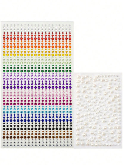 1800pcs/2sheets Rainbow Rhinestone Eye Stickers, DIY Colorful Eye Jewelry Accessories, Suitable For Music Festival, Stage Performance, Face Jewelry And Makeup,Concert Look,Face Gems