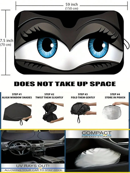 190T Foldable Car Windshield Sun Shade, Keeps Vehicle Cool