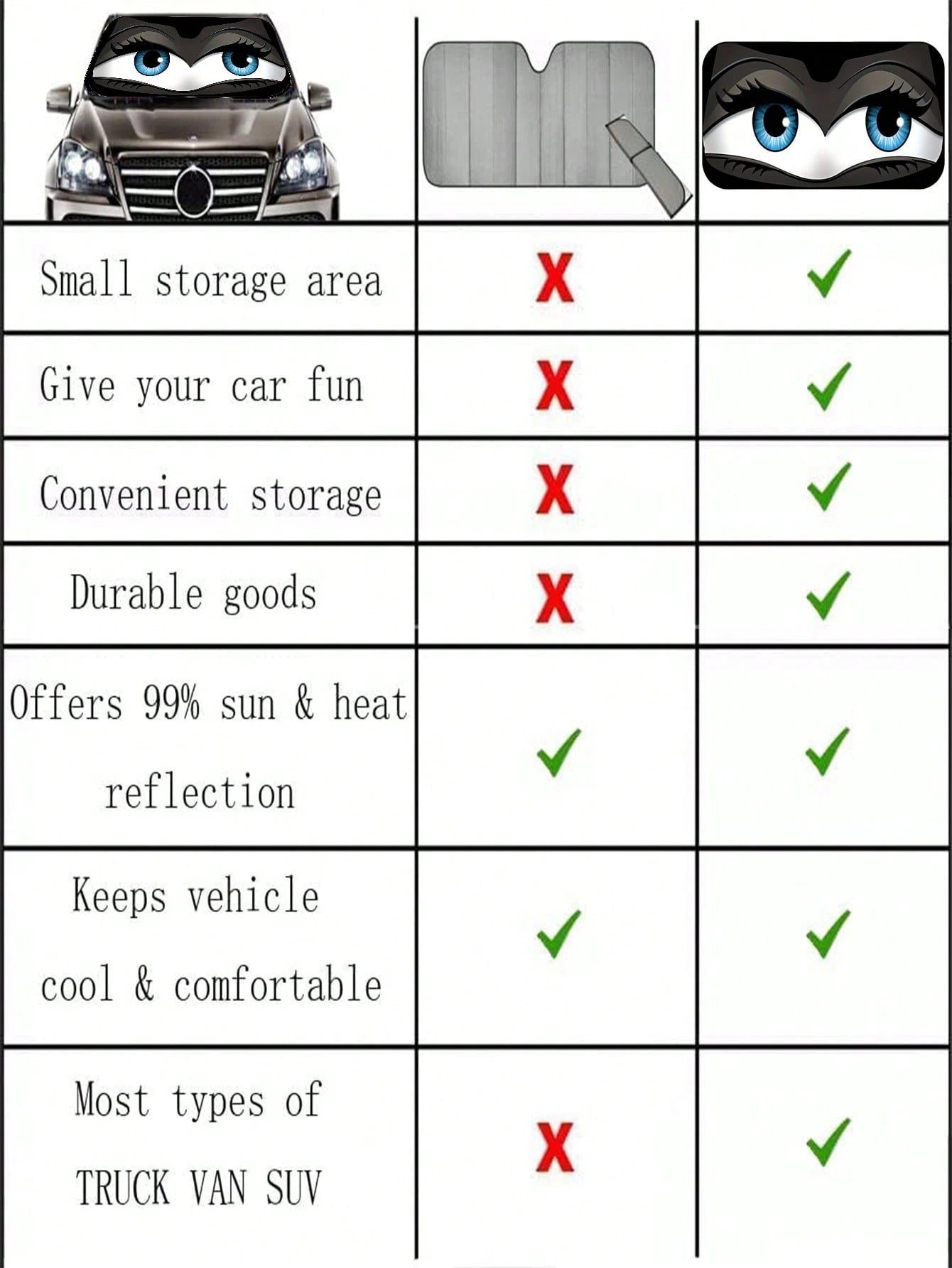 190T Foldable Car Windshield Sun Shade, Keeps Vehicle Cool