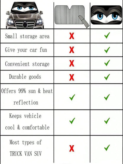 190T Foldable Car Windshield Sun Shade, Keeps Vehicle Cool