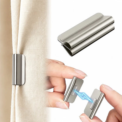 1Pair/3/5/7/9/12Pairs Curtain Magnetic Clips, Magnetic Curtain Clamps, Used To Prevent Light Leakage And Keep Curtains Closed, Suitable For Home Bedroom Office Curtains And Drapes, Double Magnetic