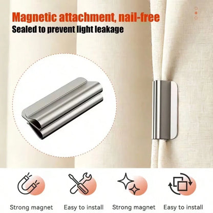 1Pair/3/5/7/9/12Pairs Curtain Magnetic Clips, Magnetic Curtain Clamps, Used To Prevent Light Leakage And Keep Curtains Closed, Suitable For Home Bedroom Office Curtains And Drapes, Double Magnetic