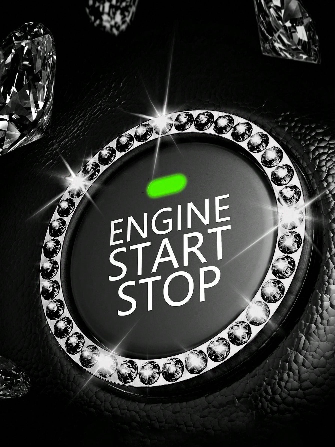 1pair Car Cup Holder Mats And 2pcs Engine Start/Stop Key Ring