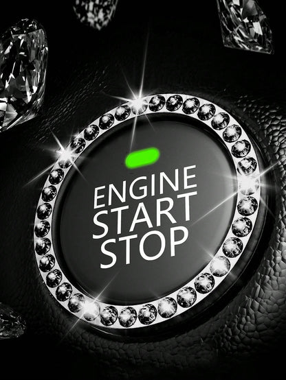 1pair Car Cup Holder Mats And 2pcs Engine Start/Stop Key Ring