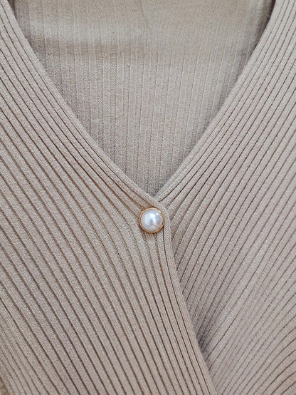 1pair Magnet Clasp Premium Invisible Pearl Brooch For Women- Summer Collar Anti-Slip Magnetic Fastening Pin For Fixing Clothes And Enhancing Outfits