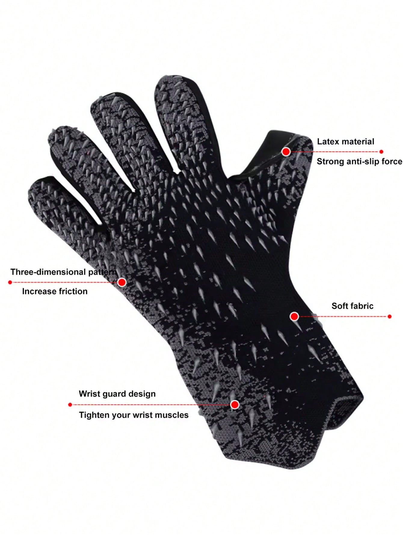 1pair Soccer Goalkeeper Gloves Adult Goalie Finger Protector Anti-Skid Training Wear-Resistant Equipment Football Gloves