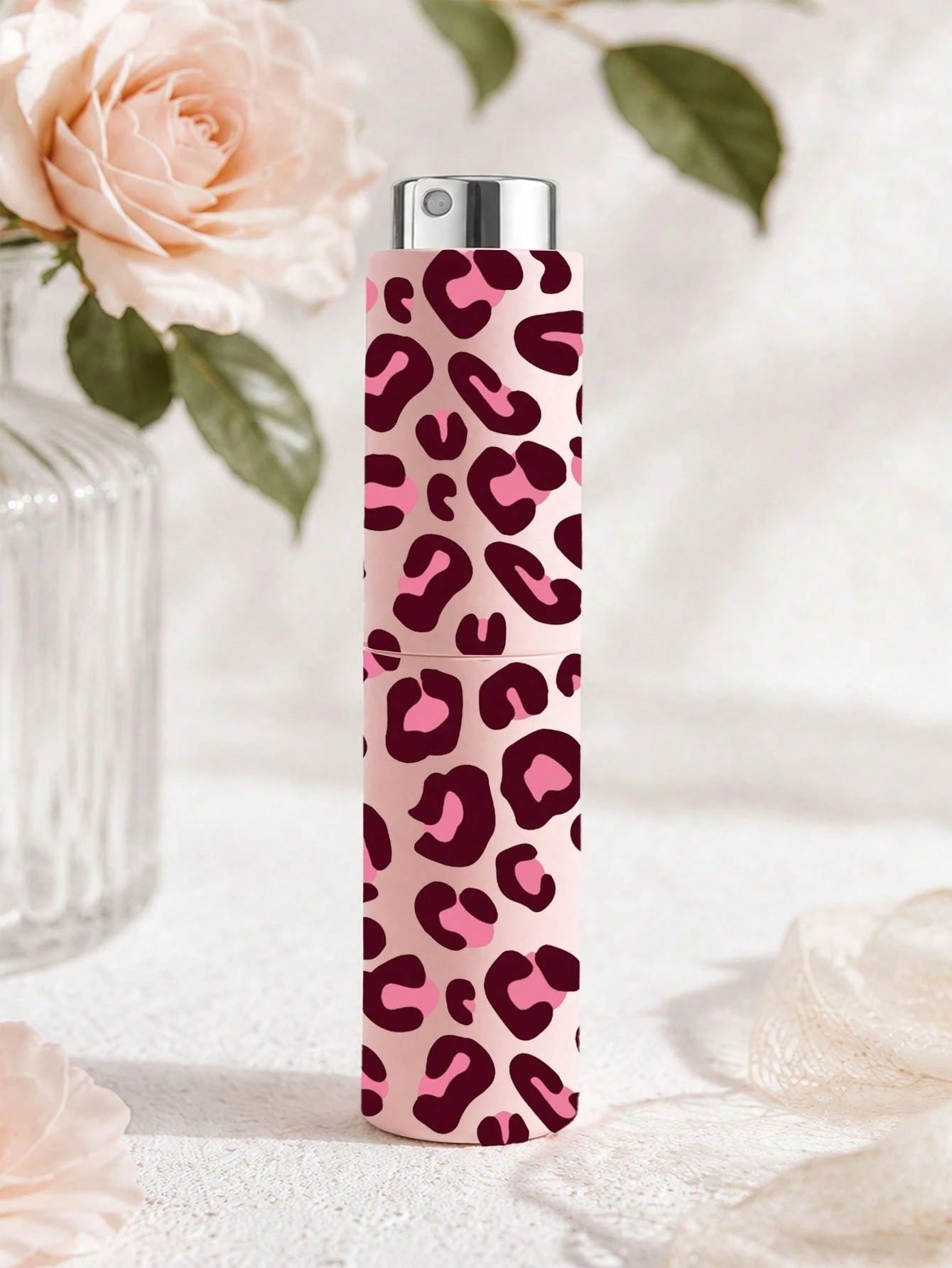 1pc 0.34oz/10ml Leopard Print Refillable Perfume Bottle, Reusable, Mini Portable, Suitable For Most Perfume Bottles, Skincare Liquids And Other Liquids, Suitable For Women, Students, Men