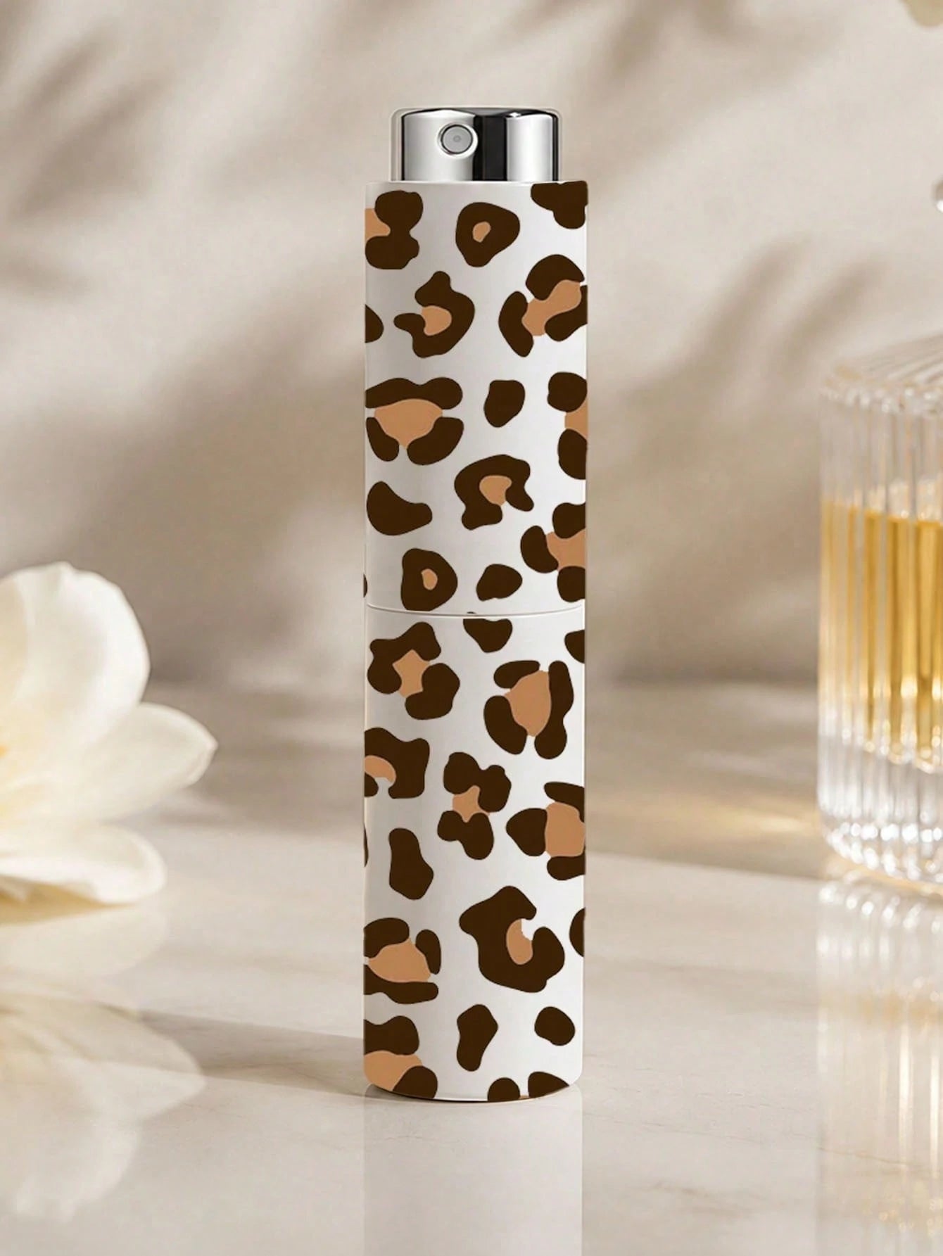 1pc 0.34oz/10ml Leopard Print Refillable Perfume Bottle, Reusable, Mini Portable, Suitable For Most Perfume Bottles, Skincare Liquids And Other Liquids, Suitable For Women, Students, Men