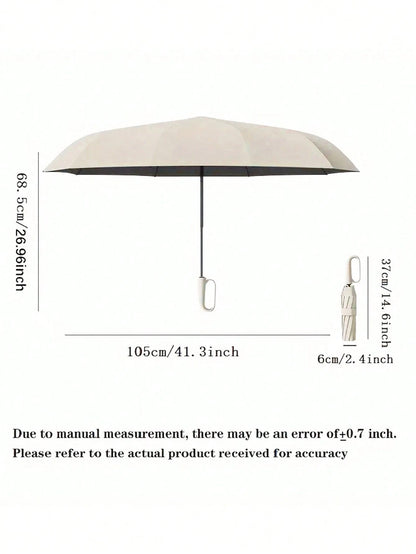 1pc 10-Rib Automatic Open/Close Large Reinforced Sun Protection Umbrella (Size, Weight, Ribs, Rib Color Random)