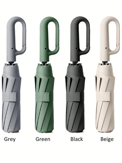 1pc 10-Rib Automatic Open/Close Large Reinforced Sun Protection Umbrella (Size, Weight, Ribs, Rib Color Random)