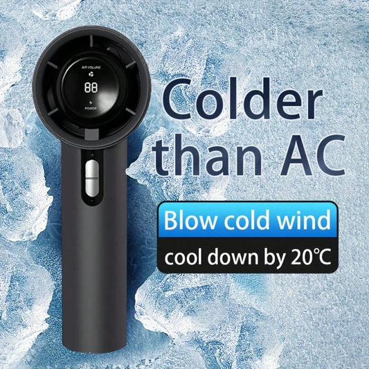1pc 100 Speeds Portable Turbo Handheld Fan, Mini Rechargeable Personal Cooling Fan, USB-C Pocket Fan For Summer Outdoor Camping Travel Office