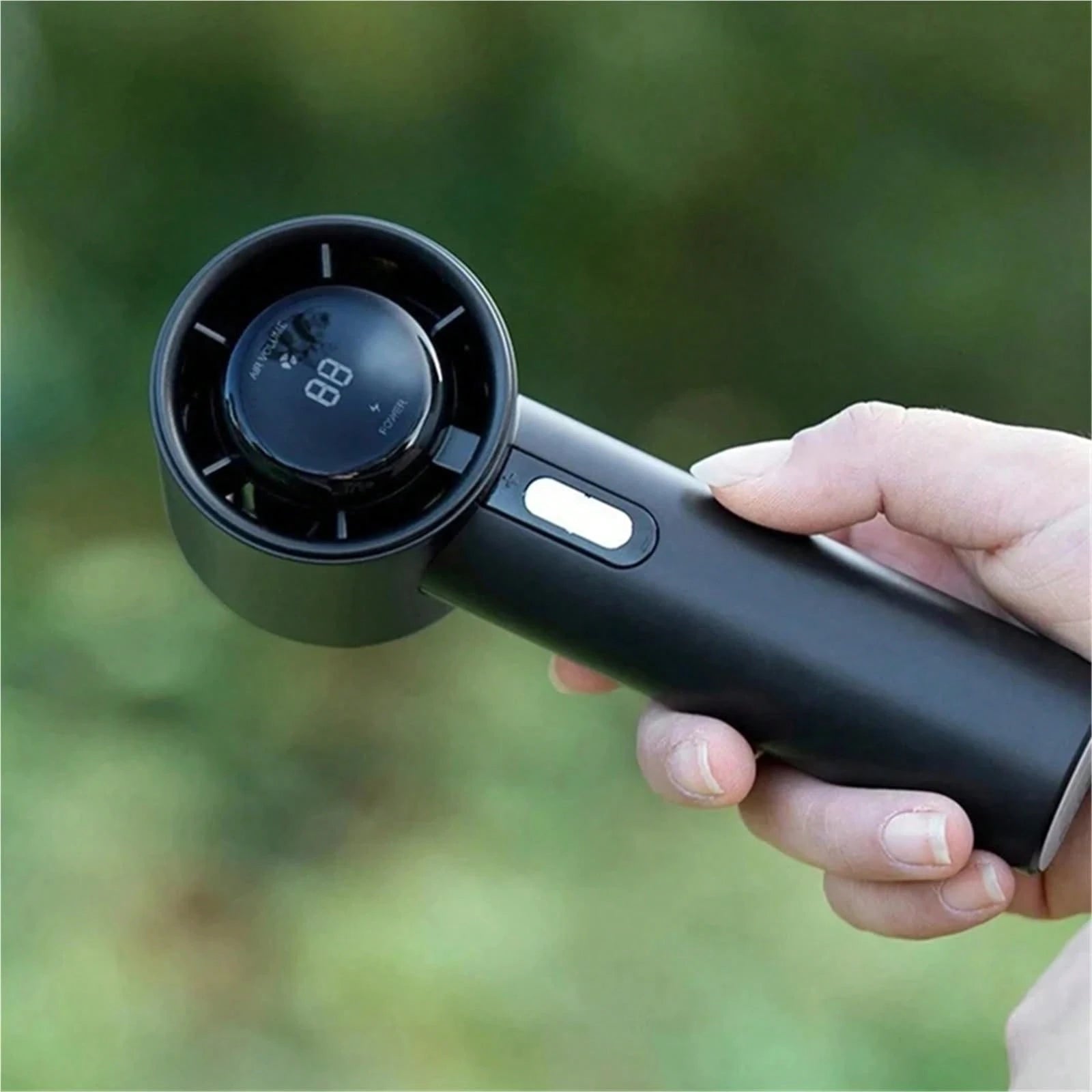 1pc 100 Speeds Portable Turbo Handheld Fan, Mini Rechargeable Personal Cooling Fan, USB-C Pocket Fan For Summer Outdoor Camping Travel Office