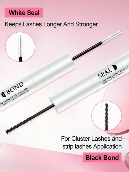 1pc 2-In-1 Eyelash Extension Glue, Suitable For Eyelash Extension & Cluster Lashes, Long-Lasting & Hypoallergenic, DIY Eyelash Glue With Lash Brush, 5g + 5g