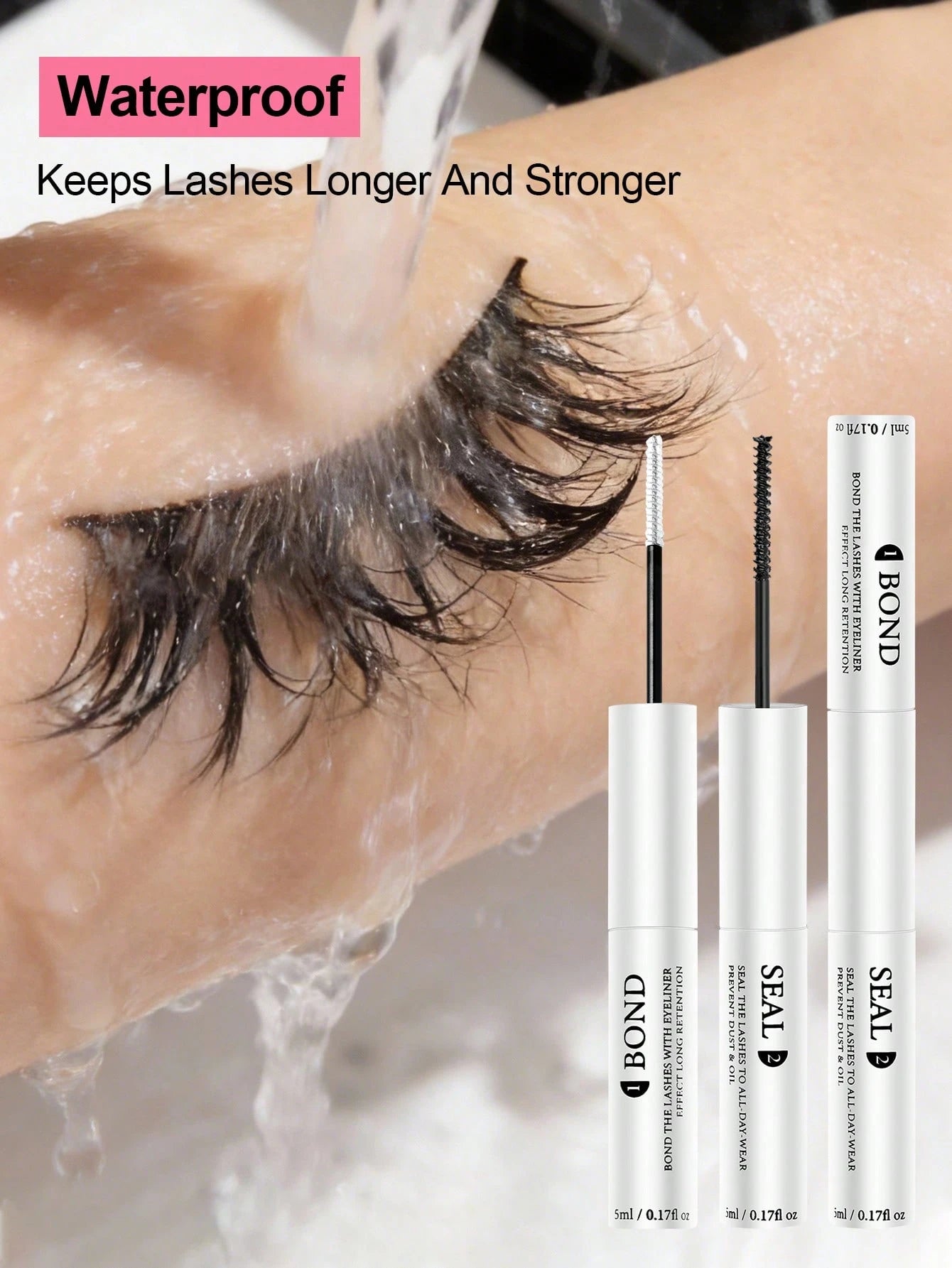 1pc 2-In-1 Eyelash Extension Glue, Suitable For Eyelash Extension & Cluster Lashes, Long-Lasting & Hypoallergenic, DIY Eyelash Glue With Lash Brush, 5g + 5g
