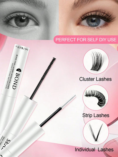 1pc 2-In-1 Eyelash Extension Glue, Suitable For Eyelash Extension & Cluster Lashes, Long-Lasting & Hypoallergenic, DIY Eyelash Glue With Lash Brush, 5g + 5g