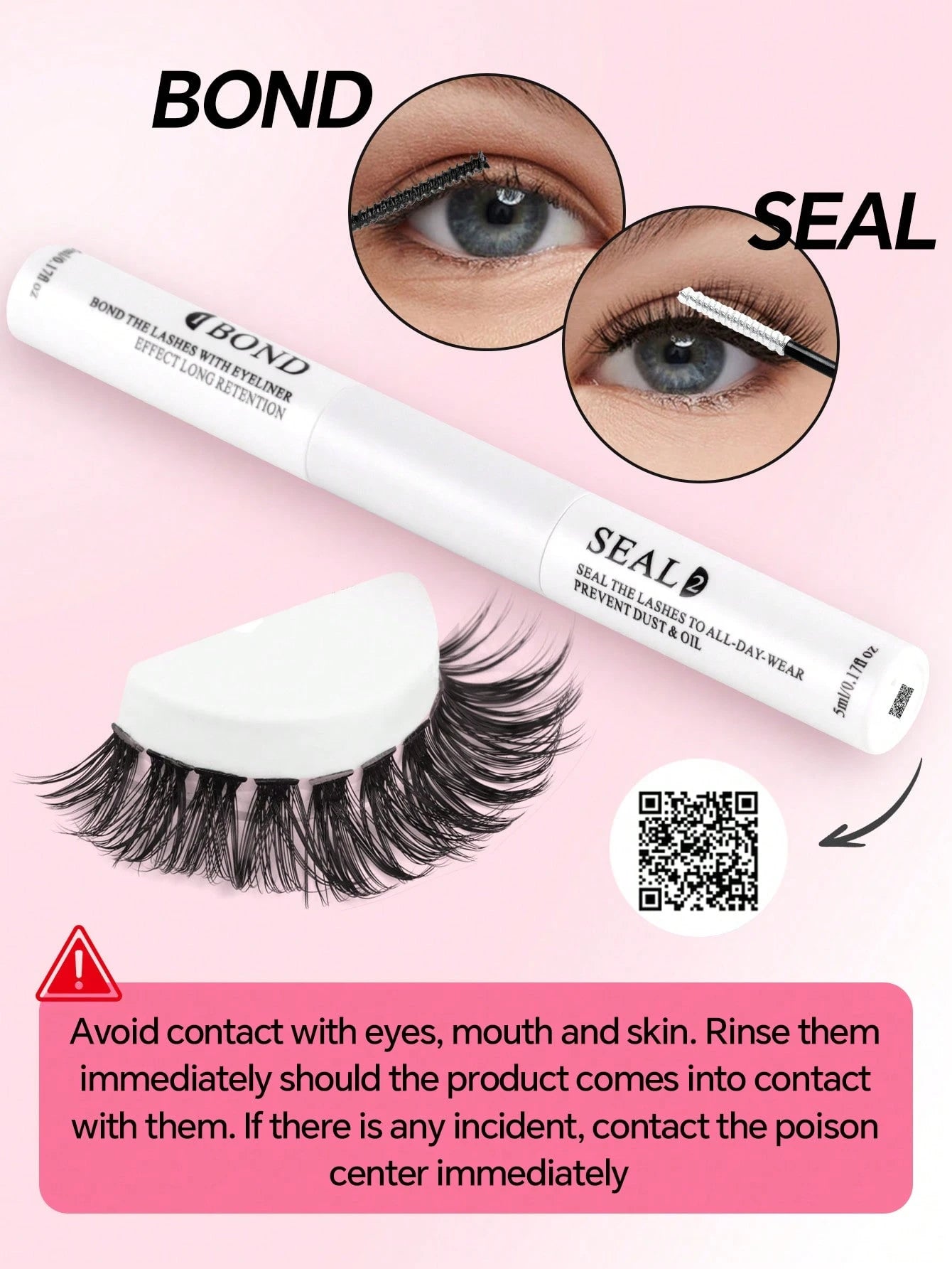 1pc 2-In-1 Eyelash Extension Glue, Suitable For Eyelash Extension & Cluster Lashes, Long-Lasting & Hypoallergenic, DIY Eyelash Glue With Lash Brush, 5g + 5g