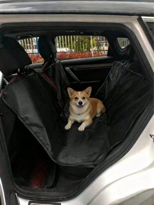 1pc 210D Oxford Cloth Thin Car Rear Seat Pet Protector Mat, Black