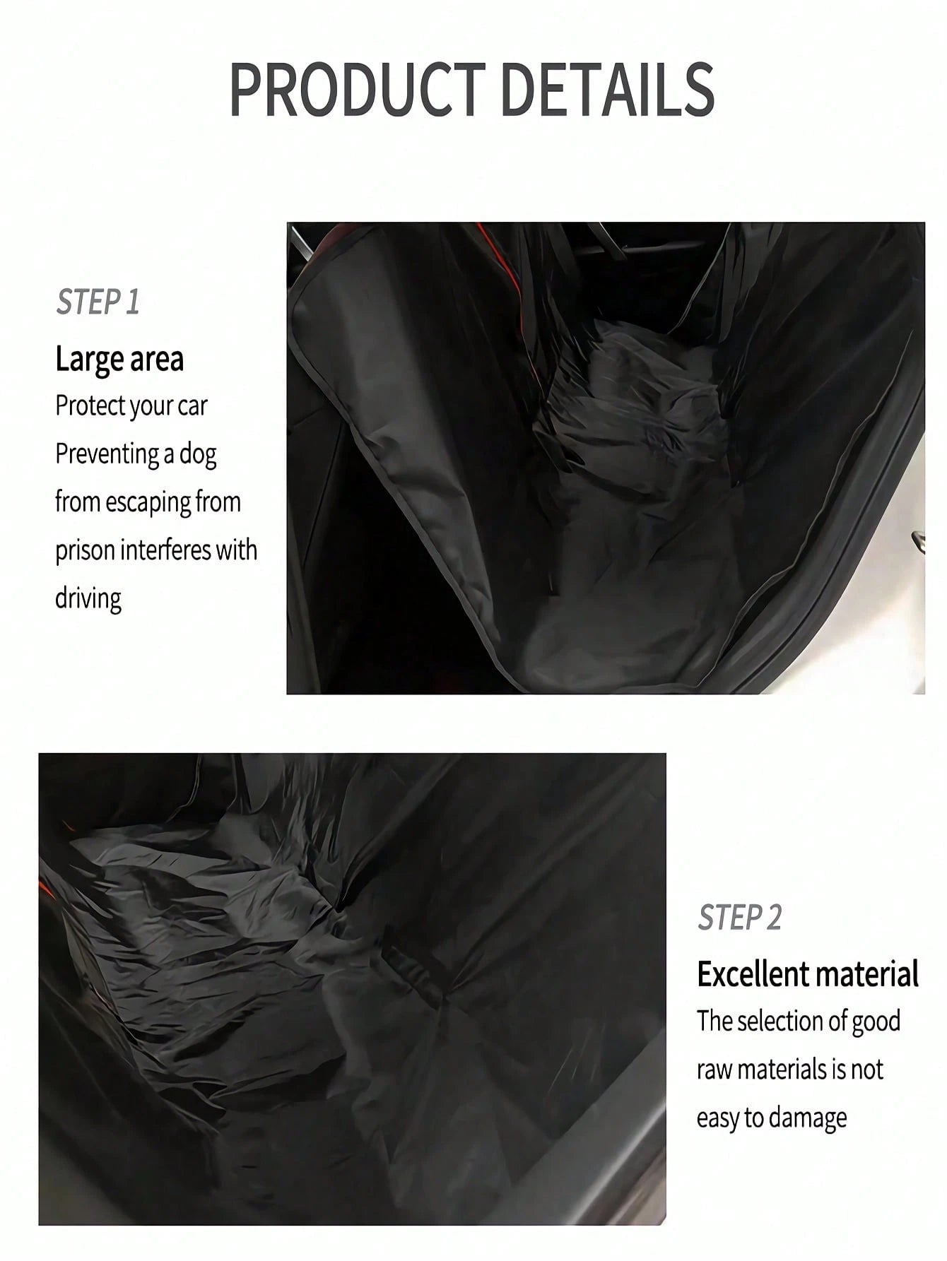 1pc 210D Oxford Cloth Thin Car Rear Seat Pet Protector Mat, Black