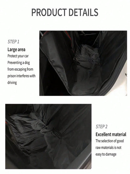 1pc 210D Oxford Cloth Thin Car Rear Seat Pet Protector Mat, Black