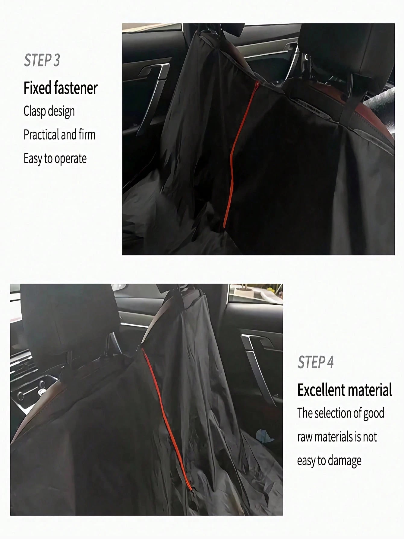 1pc 210D Oxford Cloth Thin Car Rear Seat Pet Protector Mat, Black