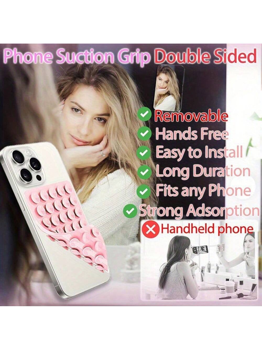 1pc/2pcs/3pcs/4pcs Strong Grip Silicone Phone Case With Double-Sided Suction Cup Mount- Hands-Free Stand For Selfies & Videos, Durable Mobile Accessory