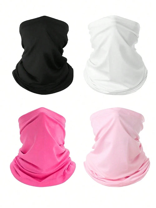 1pc/2pcs/3pcs Unisex Solid Color Breathable Sports Face Mask Elastic Sun Protection Headwear, Suitable For Daily Outings, Hiking, Fishing, Etc.