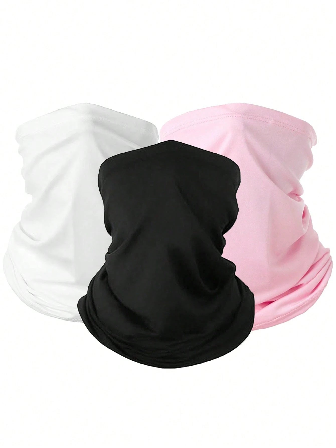 1pc/2pcs/3pcs Unisex Solid Color Breathable Sports Face Mask Elastic Sun Protection Headwear, Suitable For Daily Outings, Hiking, Fishing, Etc.