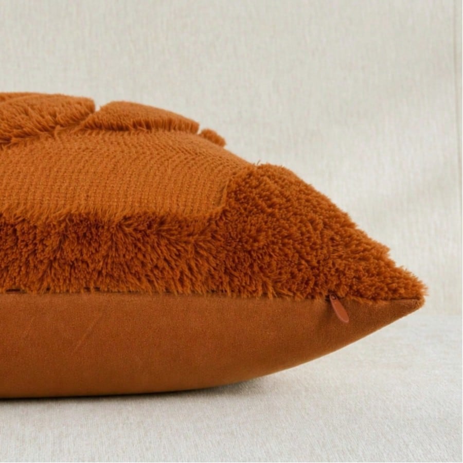 1pc/2pcs Autumn 3D Jacquard Pumpkin Pillow Cover, Faux Fur Thanksgiving Halloween Cushion Cover, 18x18 Inch, Comfortable Modern Home Style Pumpkin Bow Pillow Cover, Suitable For Farmhouse Sofa, Bench