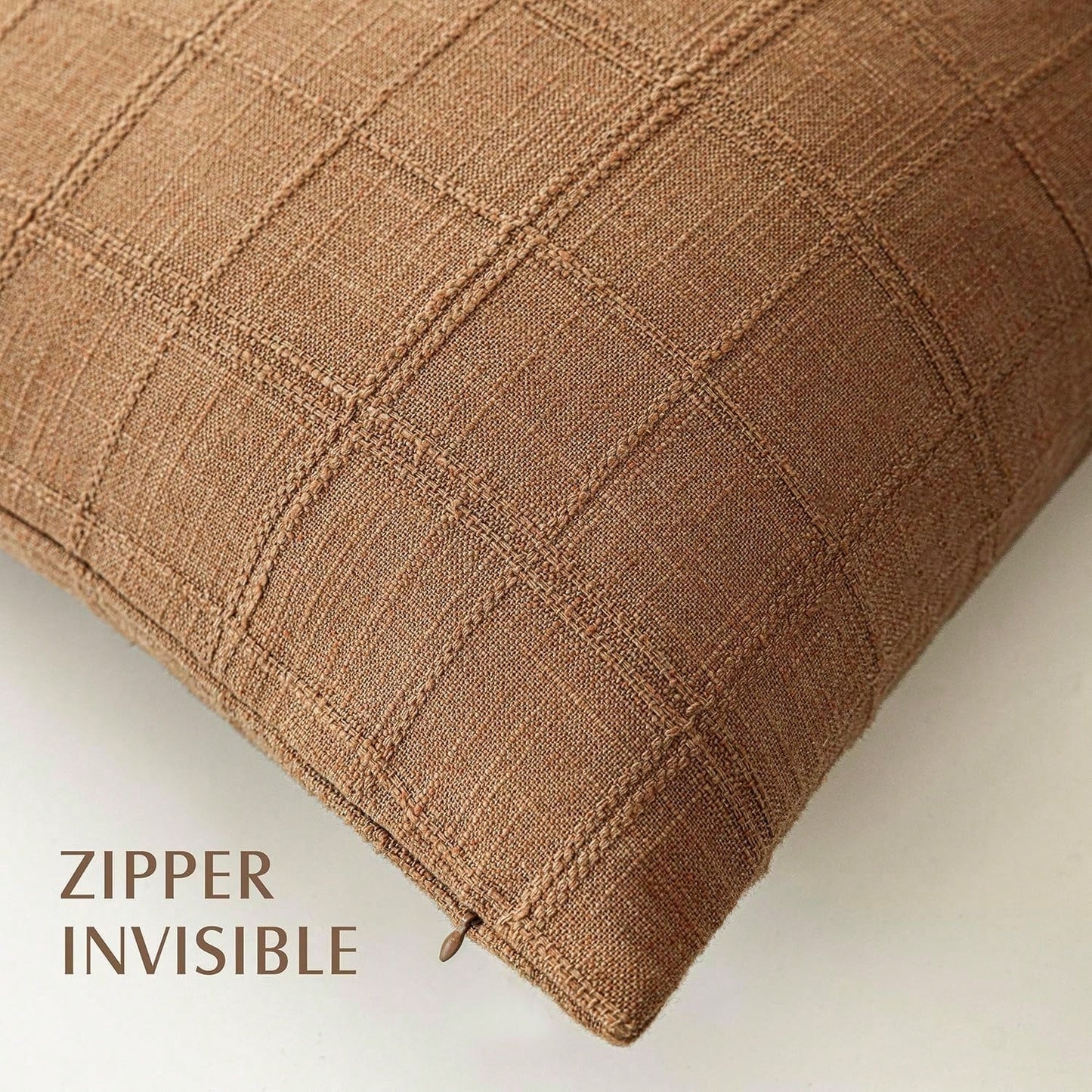1pc/2pcs (Pillow Cover Only, No Filling) Classic Plaid Throw Pillow Cover, Fashionable Minimalist 3D Grid Style Vintage Texture Cushion Cover, Suitable For Home Sofa, Bedroom, Decoration, Gift, Party