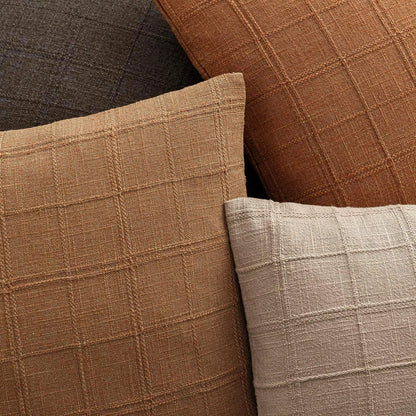 1pc/2pcs (Pillow Cover Only, No Filling) Classic Plaid Throw Pillow Cover, Fashionable Minimalist 3D Grid Style Vintage Texture Cushion Cover, Suitable For Home Sofa, Bedroom, Decoration, Gift, Party