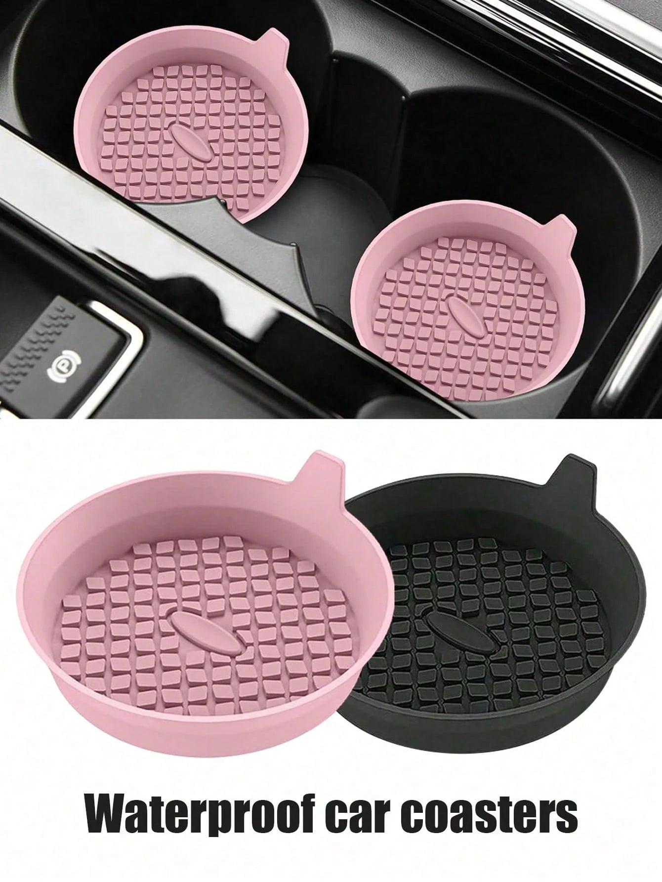 1pc/2pcs Silicone Car Cup Holders, Universal Anti-Slip Embedded Car Interior Accessories- Car Cup Holder Insert Coaster