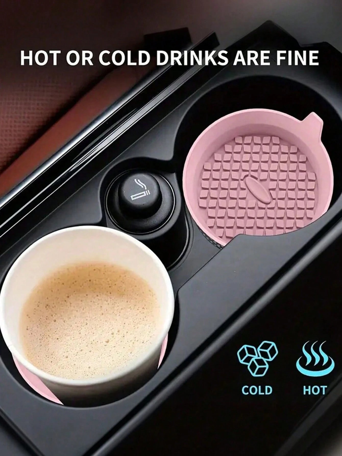 1pc/2pcs Silicone Car Cup Holders, Universal Anti-Slip Embedded Car Interior Accessories- Car Cup Holder Insert Coaster