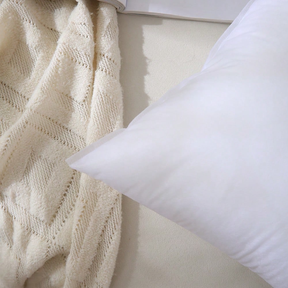 1pc/2pcs Soft & Fluffy Square Throw Pillow Insert, No Fluorescent Fiber, Filled With High Elastic Velvet. White Pillow Insert Suitable For Sofa, Bed, Breathable Sofa Decorative Cushion Insert, Without